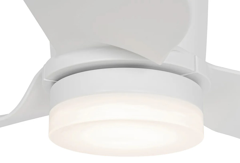 Wentylator sufitowy z lampą biały 123 cm z LED z możliwością ściemniania z pilotem - Patty Nowoczesny Oswietlenie wewnetrzne