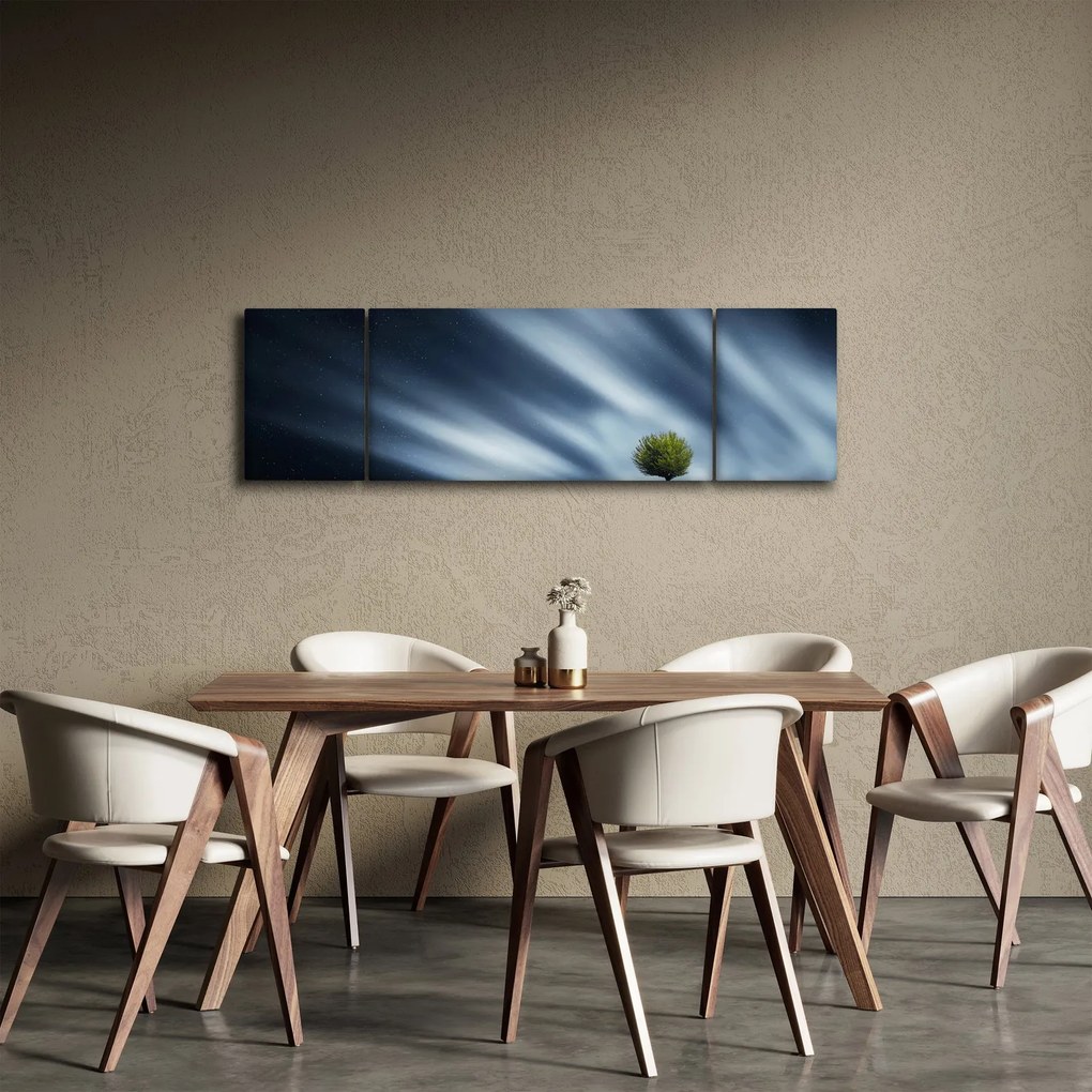 Obraz zorzy polarnej nad wrzosowiskami (170x50 cm)