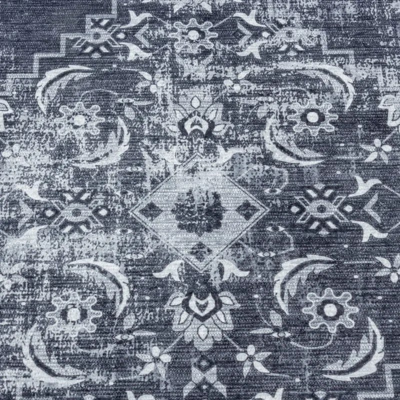 Dywan drukowany antypoślizgowy Fiesta Vintage szaro-czarny 140 cm x 200 cm