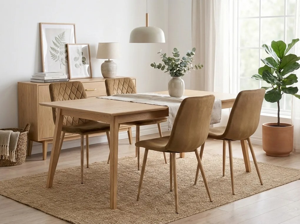 Brązowe krzesło do kuchni TURIN aksamitne