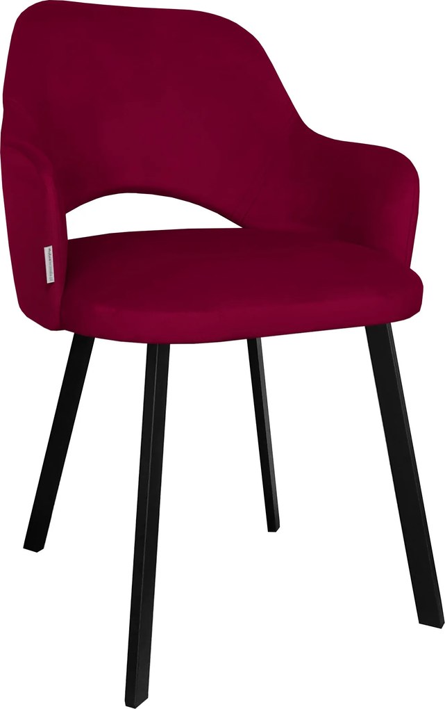 Krzesło Milano tkanina Welur noga metalowa : Kolor nogi - Czarna profil, Kolor tkaniny - VELVET - MG31, Typ siedziska - Siedzisko stałe