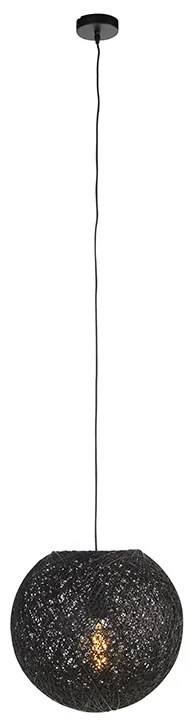 Lampa wisząca czarna 35 cm - Corda Nowoczesny Oswietlenie wewnetrzne