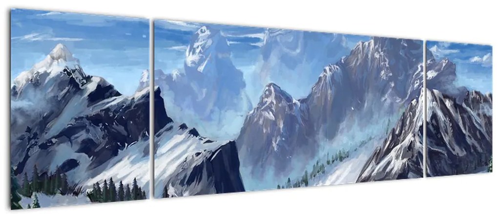 Obraz - Malowane góry (170x50 cm)