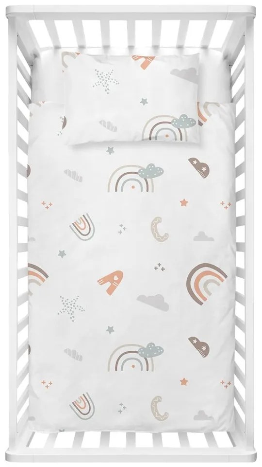Biała pościel dziecięca do łóżeczka z bawełny renforcé 100x150 cm Abc – Mijolnir