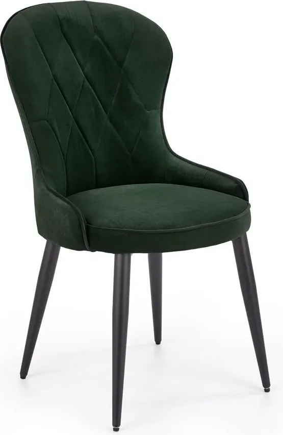 Komplet zielonych eleganckich krzeseł pikowanych 4 szt. A8-A29