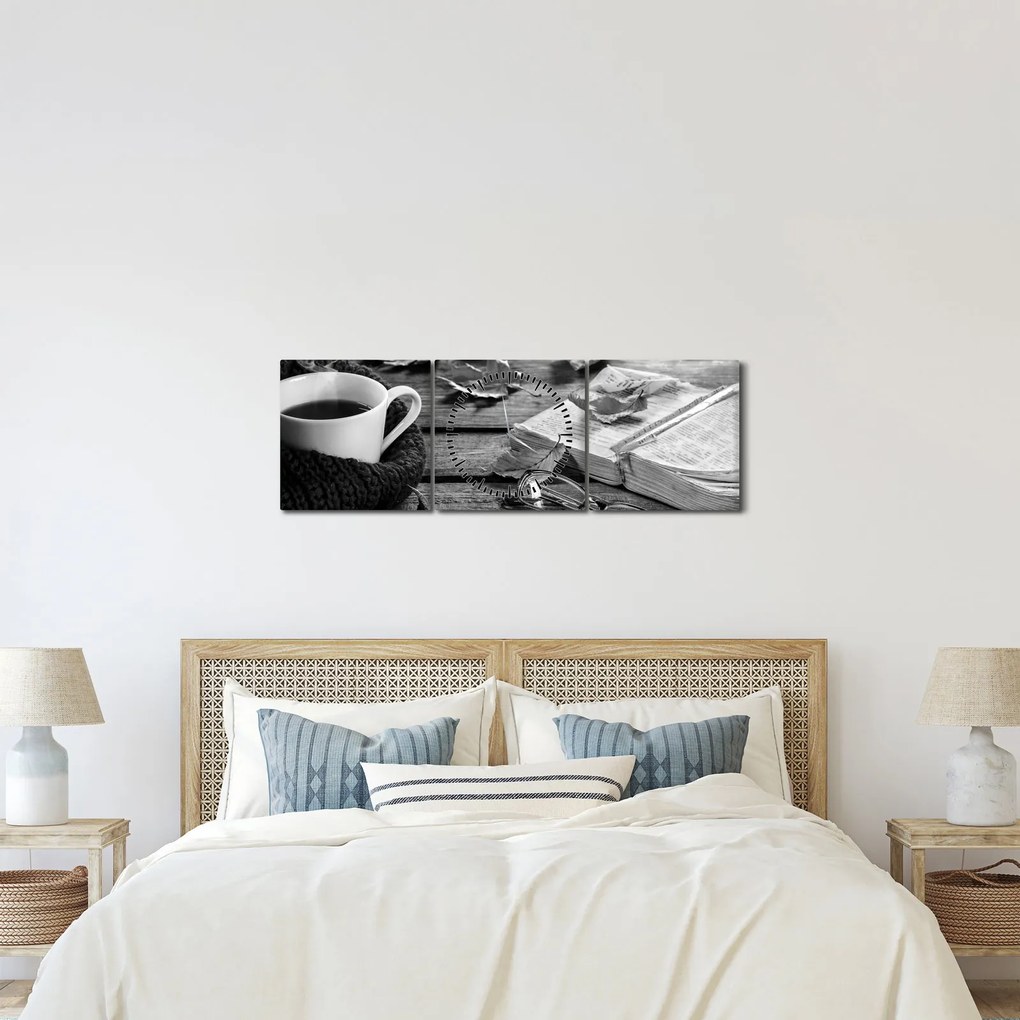 Obraz - Spokojny jesienny dzień (z zegarem) (90x30 cm)