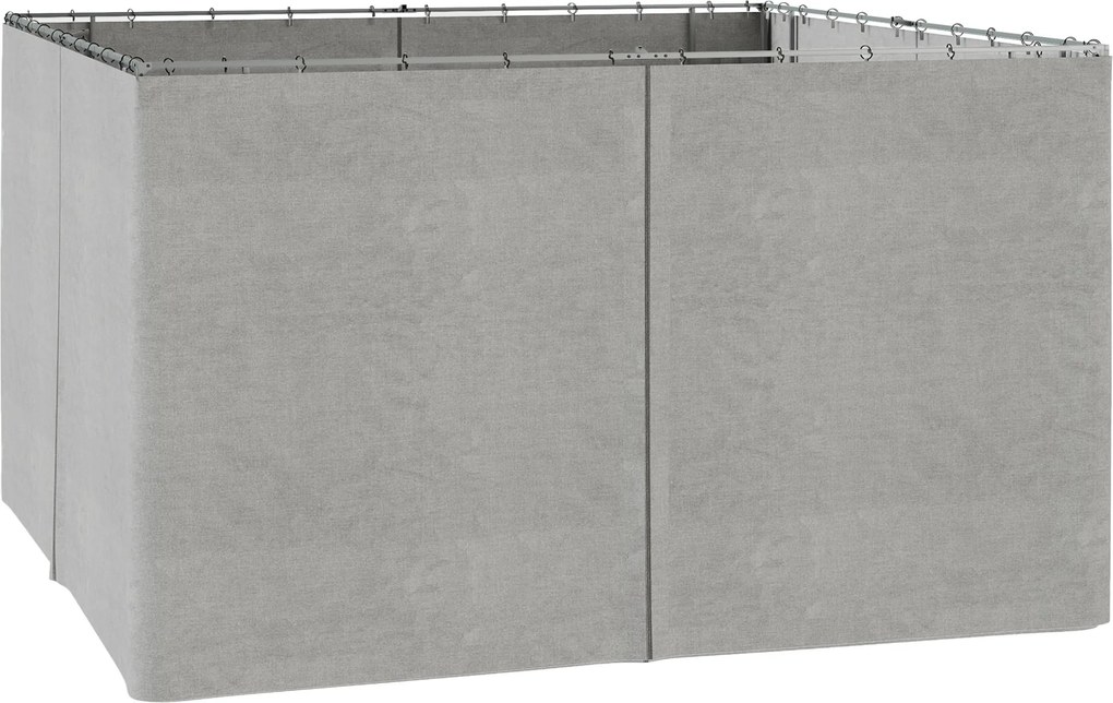 Outsunny Zasłony do pawilonu zestaw 4 sztuk jasnoszare do altany 3x4m 352x205 cm | Aosom PL
