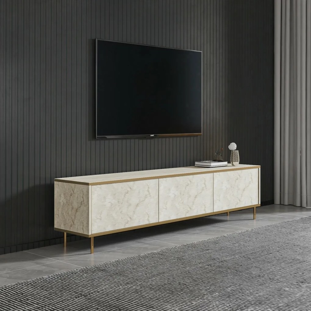 Stolik pod telewizor Imaj Travertine and Gold