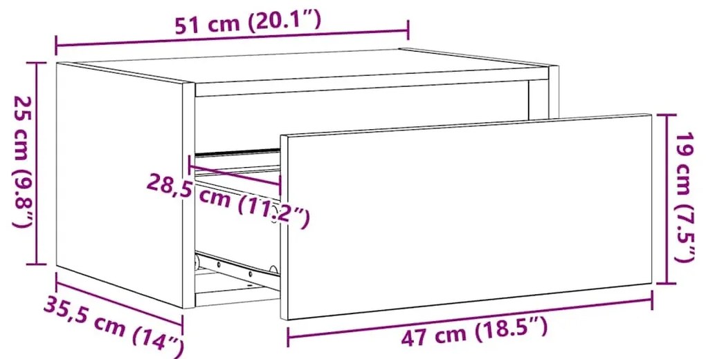 Szafka nocna szary dąb sonoma M1-E95