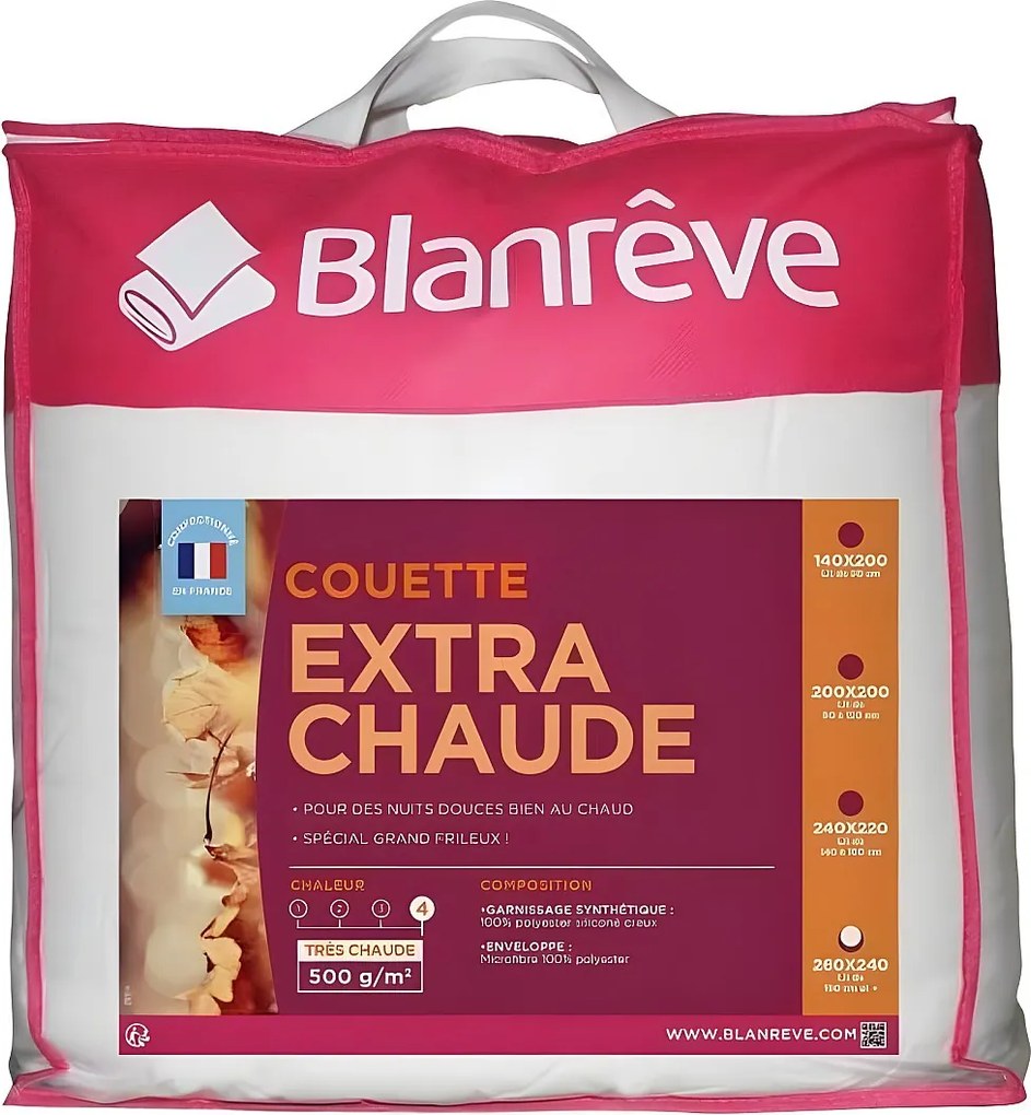 Kołdra z mikrofibry BLANREVE o podwójnym cieple - 240 x 260 cm Biały