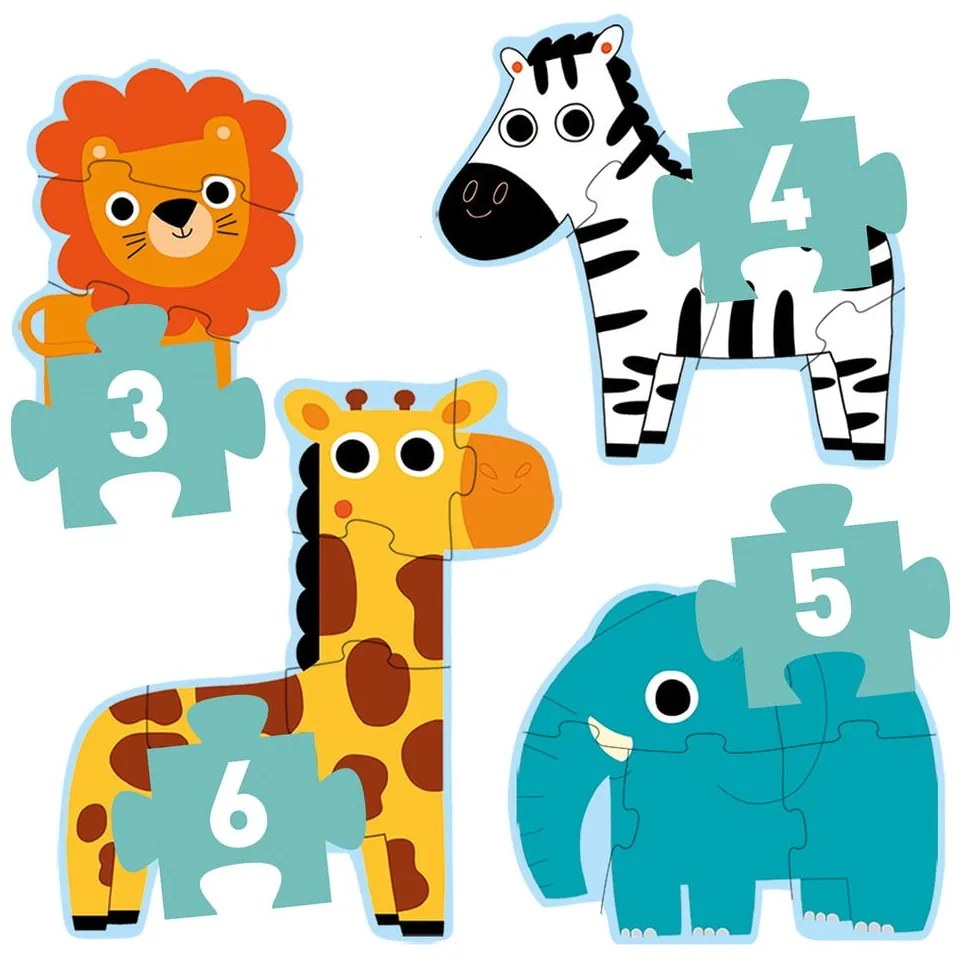 Zestaw 4 dziecięcych puzzlí Djeco Mini Jungle