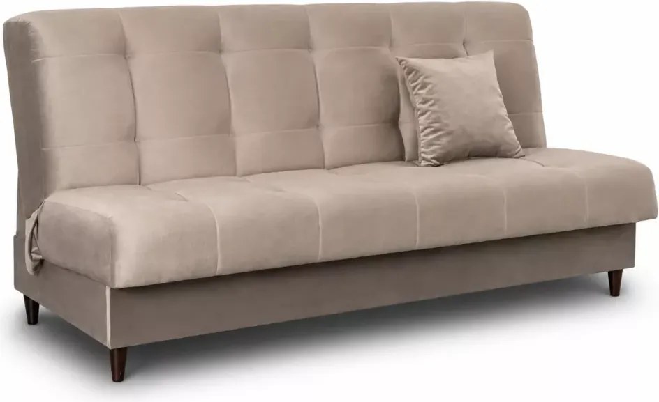 Sofa rozkładana Cypria z pojemnikiem na pościel i funkcją spania – welur Paros, elegancka