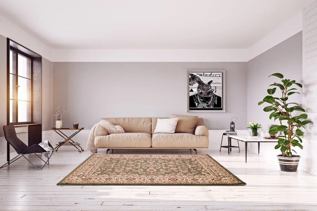 Dywan klasyczny Venezia Orient zielono-kremowy 80 cm x 150 cm