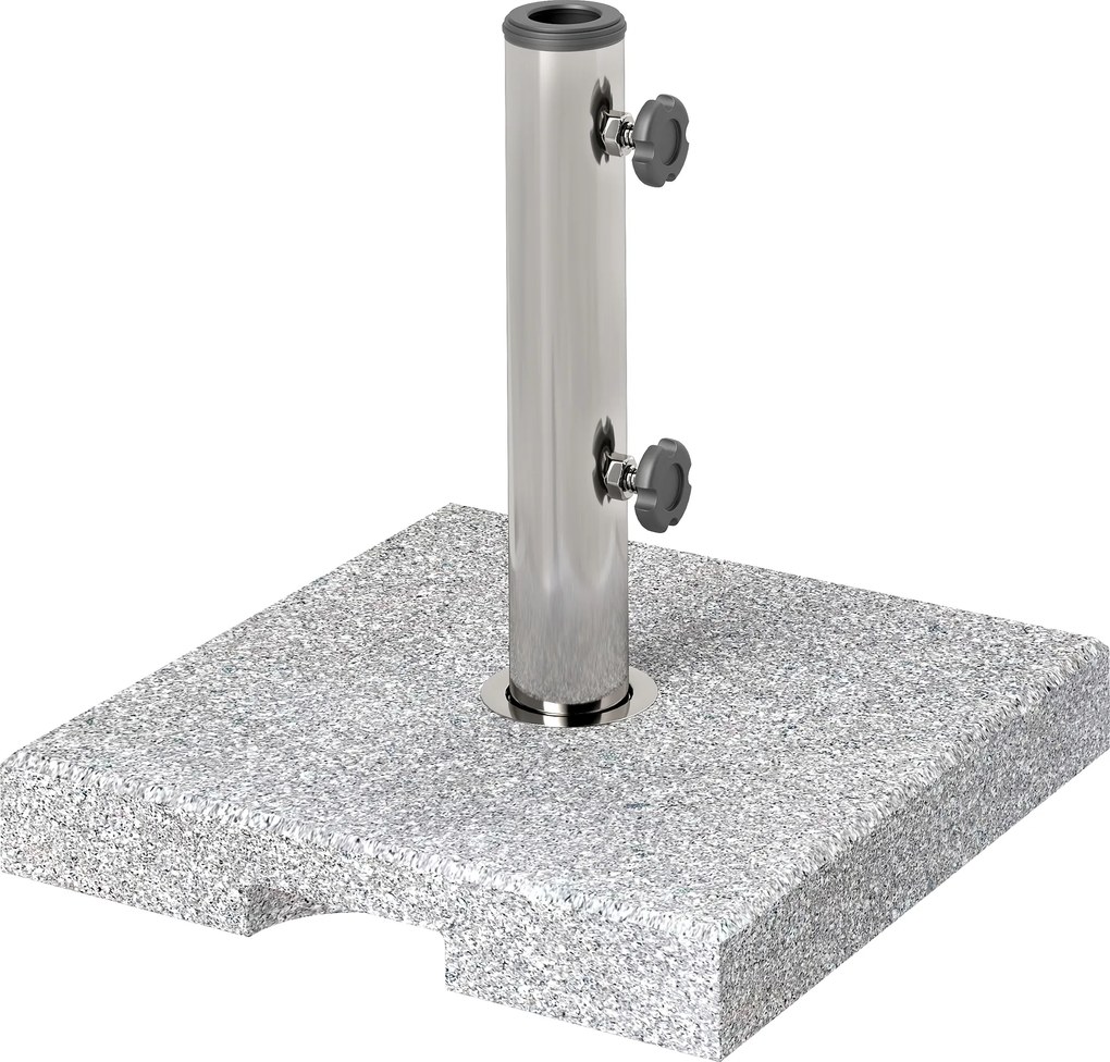 Outsunny Stojak na parasol z granitu 21kg, kwadratowy uchwyt na parasol, ciężarek dla parasoli 32/38/48mm