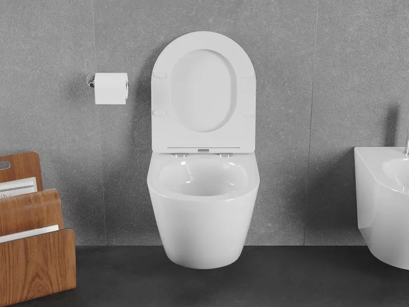 Mexen Lena miska wc Rimless Tornado z deską wolnoopadającą slim, duroplast, biała połysk - 30220300T