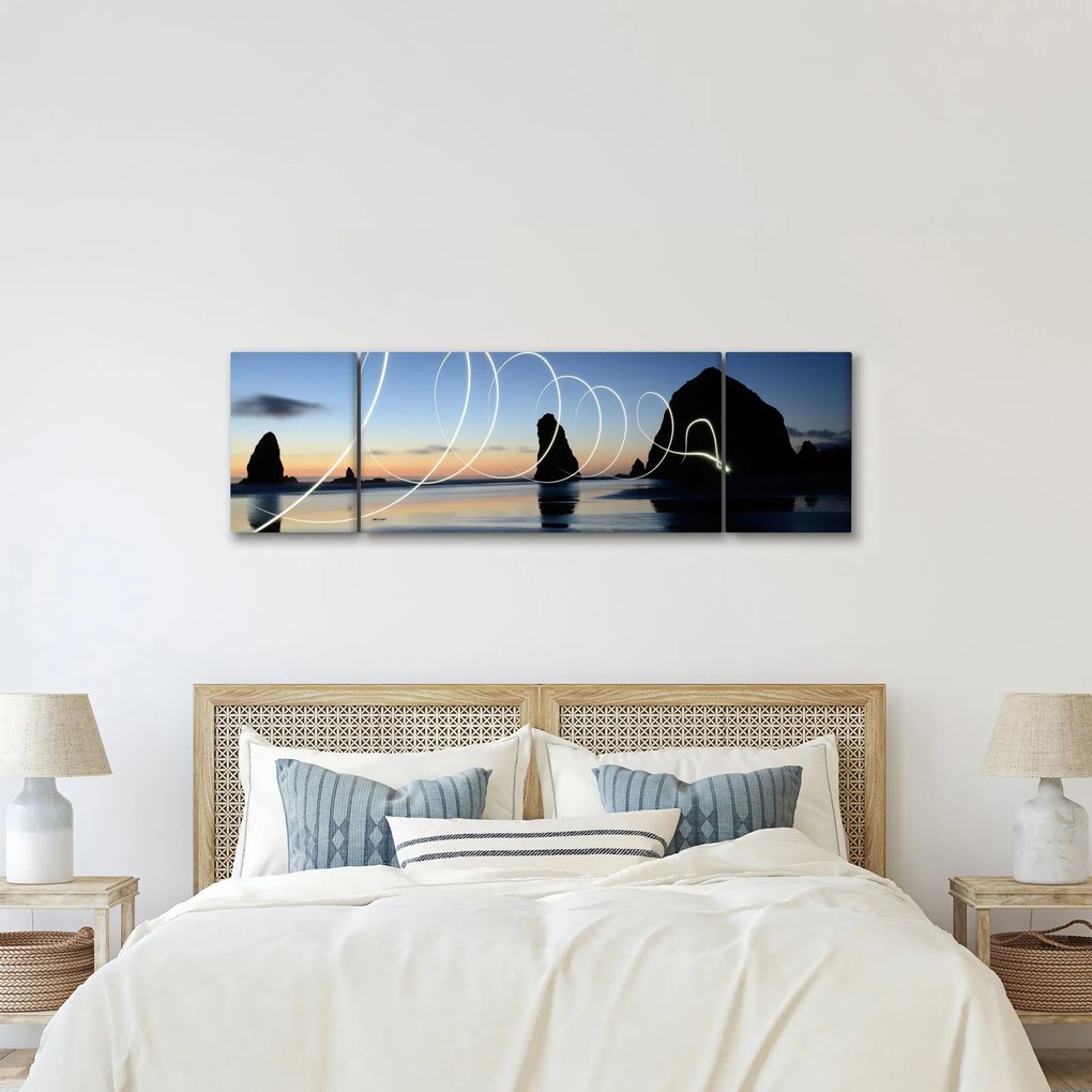 Obraz - plaża o zachodzie słońca (170x50 cm)