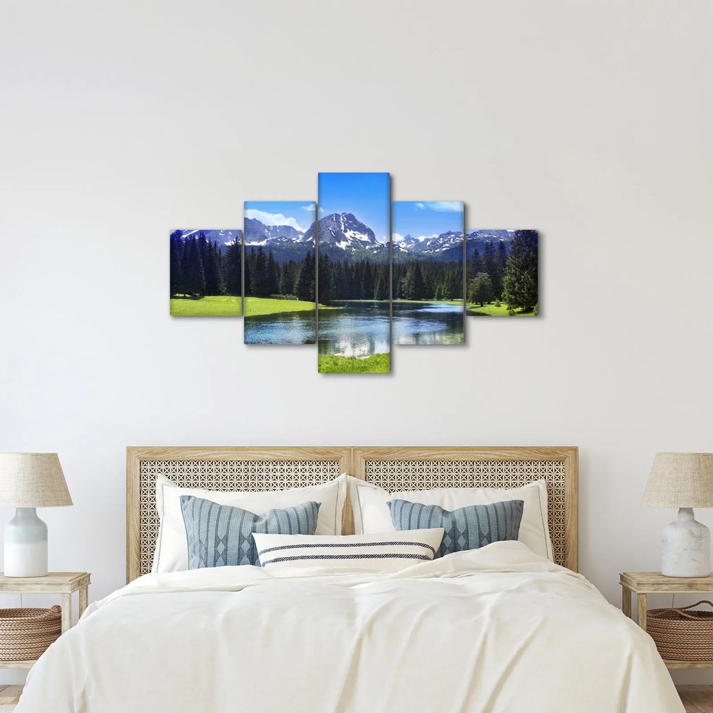 Obraz - Ośnieżone szczyty górskie (125x70 cm)