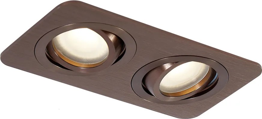 Okrągły reflektor wpuszczany Ciemny Brąz GU10 50mm Obrotowy i Uchylny IP44 2-punktowy - Alberto
