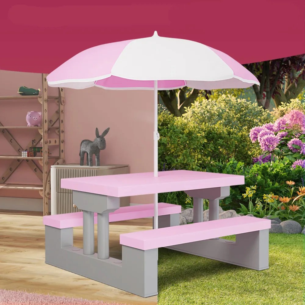 Zestaw mebli dziecięcych ze słonecznikiem JASMIN, 67x78,5x42,5cm, różowa/szara Spielwerk