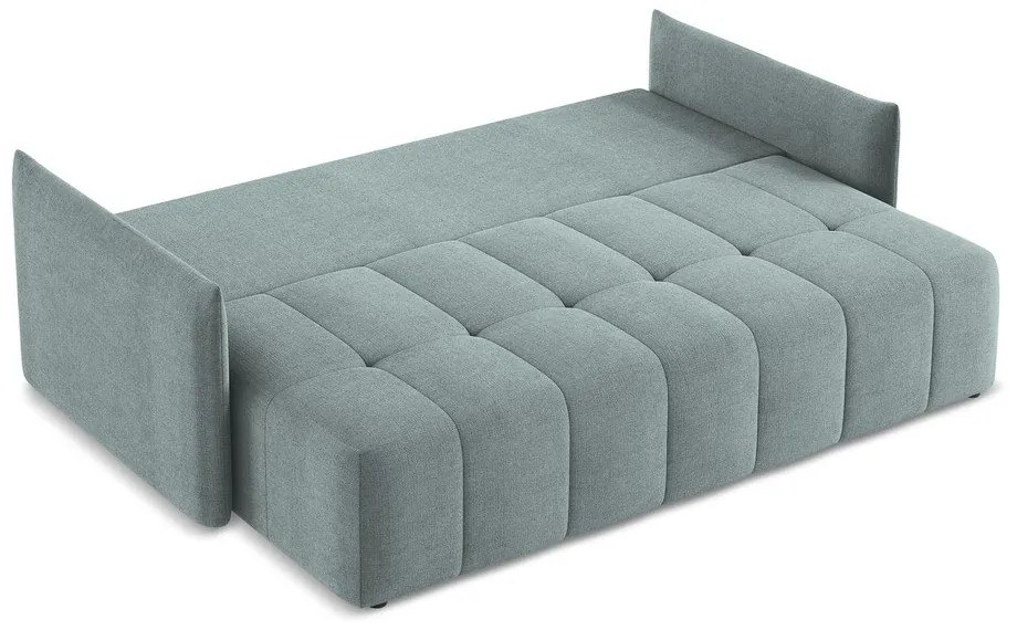 Niebieska rozkładana/ze schowkiem sofa 225 cm Moku – Makamii