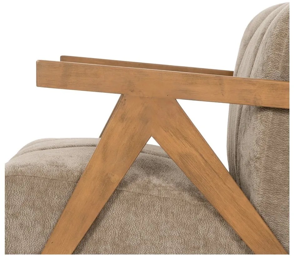 Brązowy fotel z tkaniny szenilowej Birch – Ixia