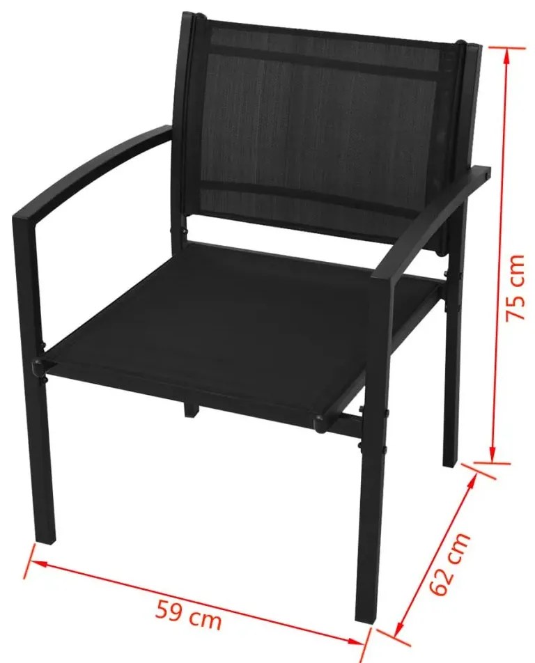 Komplet czarnych mebli ogrodowych T6-N83