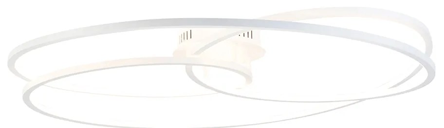 Lampa sufitowa biała 78 cm w komplecie z LED 3-stopniowy ściemniacz - RowinDesignerski Oswietlenie wewnetrzne