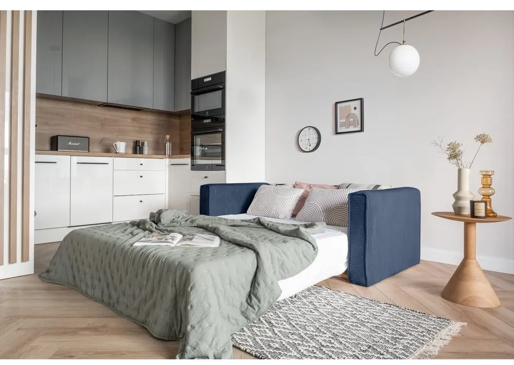 Ciemnoniebieska rozkładana sofa 168 cm Lucky Lucy – Miuform