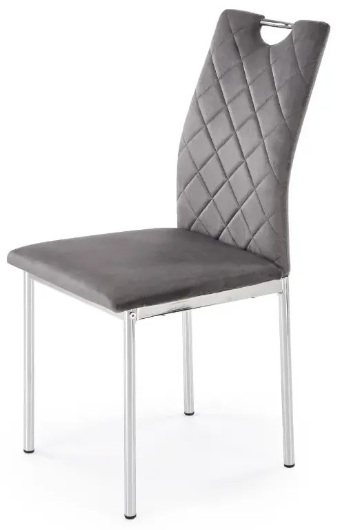Krzesło tapicerowane K578 VELVET szare HALMAR