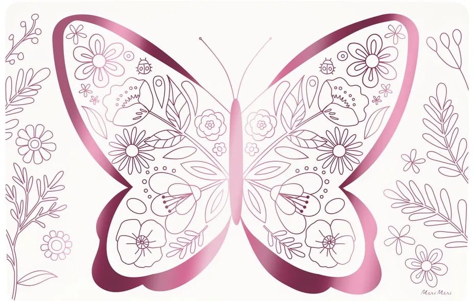 Papierowe maty stołowe zestaw 8 szt. 28x42.5 cm Butterflies & Flowers – Meri Meri
