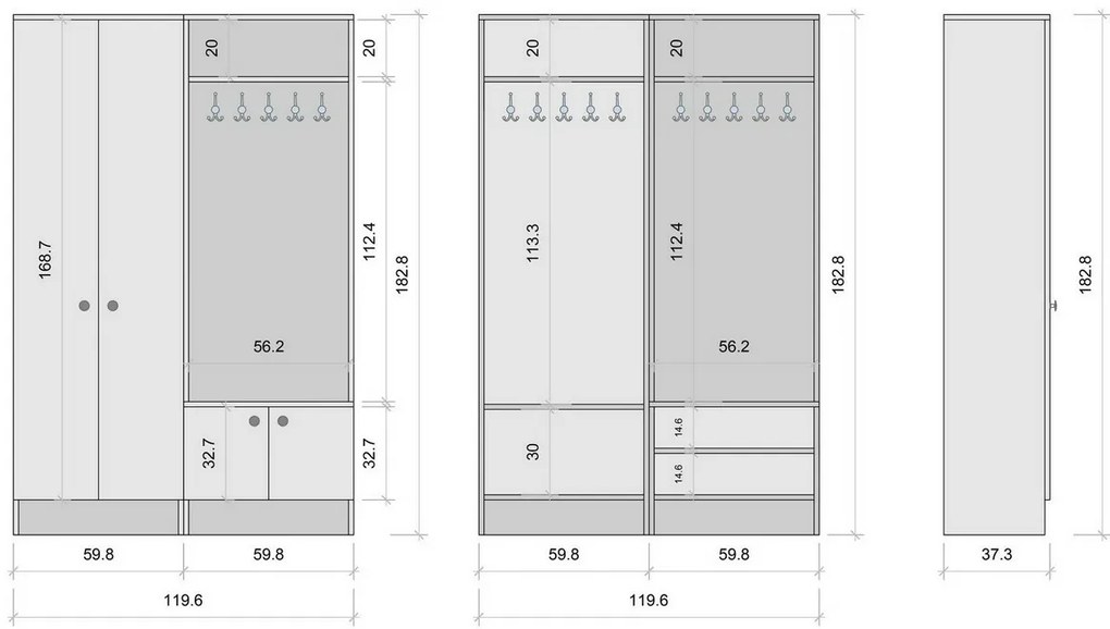 Zestaw do przedpokoju Mie White