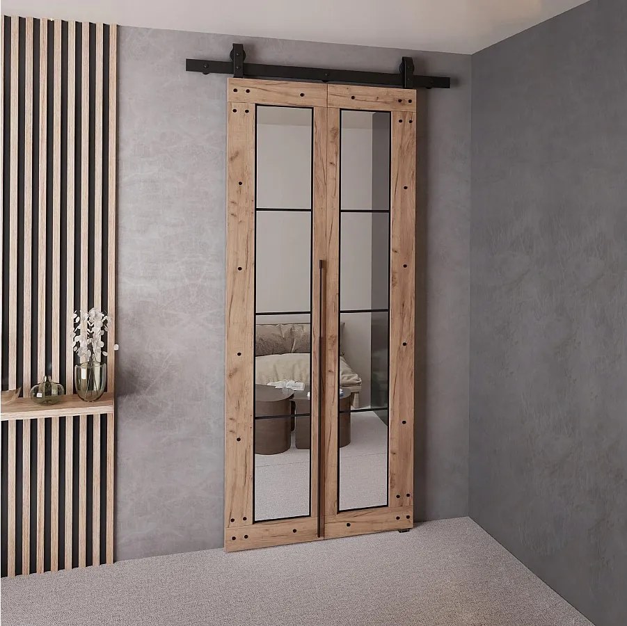 Drzwi Przesuwne QUDIO M6 Dąb Craft Złoty 70