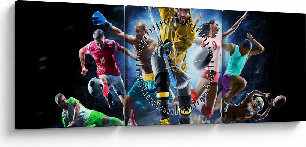 Obraz - Sport (z zegarem) (90x30 cm)