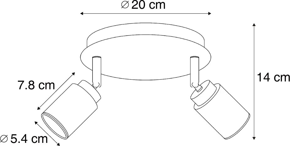 Nowoczesny reflektor wpuszczany beżowy 2-źródła światła IP44 - Ducha