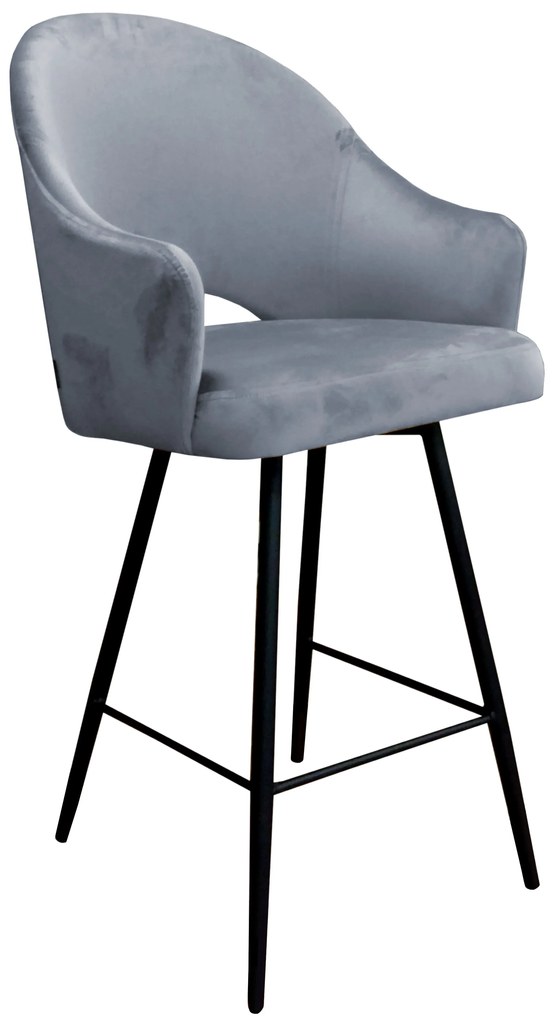 Hoker Velvet krzesło barowe tkanina Welur podstawa metalowa