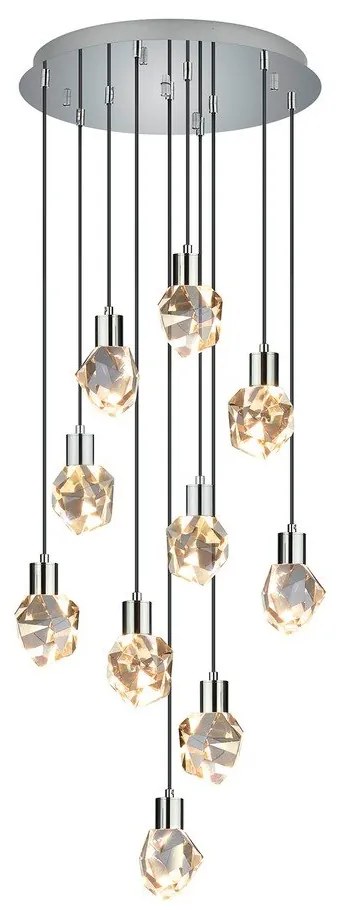 Lampa wisząca LED w kolorze srebra ze szklanym kloszem ø 51,5 cm Verano – Trio Select