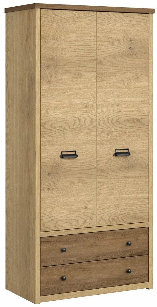 Industrialna szafa dwudrzwiowa dąb cremona + dąb lefkas P8-E66