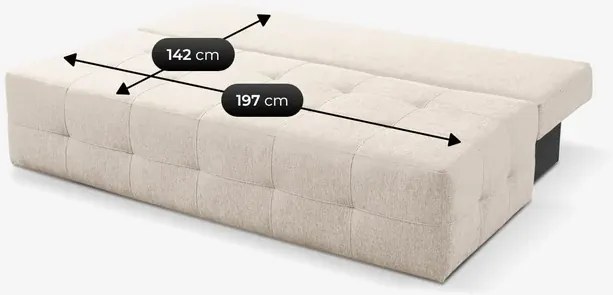 Sofa z Funkcją Spania MORANA Kremowa Nowoczesna
