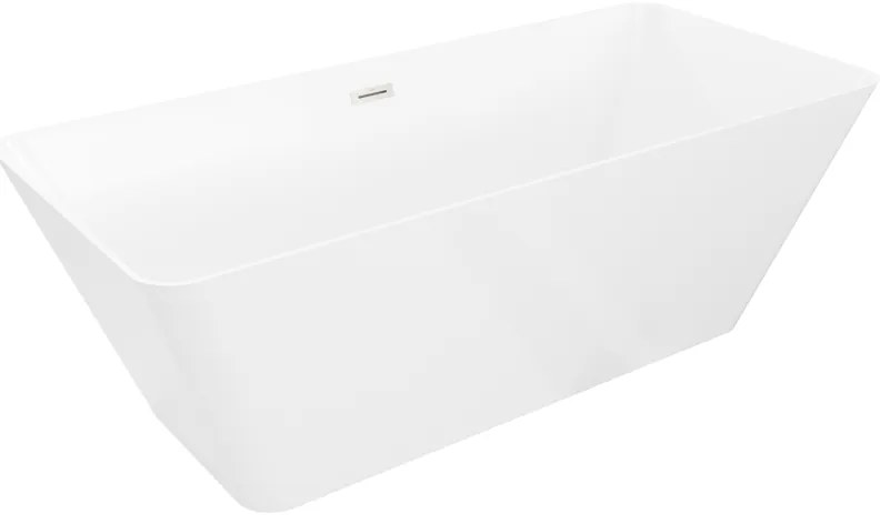 Mexen Velo Slim wanna wolnostojąca 170 x 75 cm, biała, przelew nikiel szczotkowany - 52811707500-97