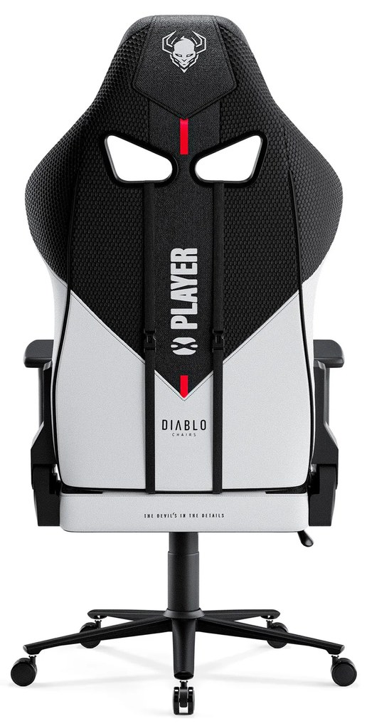 Materiałowy fotel gamingowy Diablo X-Player 2.0 Normal Size, biało-czarny
