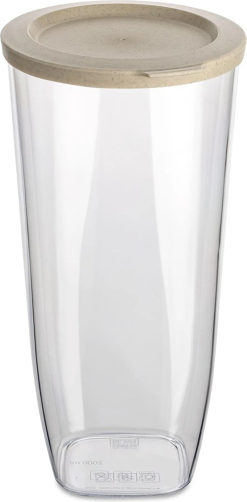 Pojemnik plastikowy na żywność sypką CONNECT, hermetyczny, 2000 ml, KOZIOL