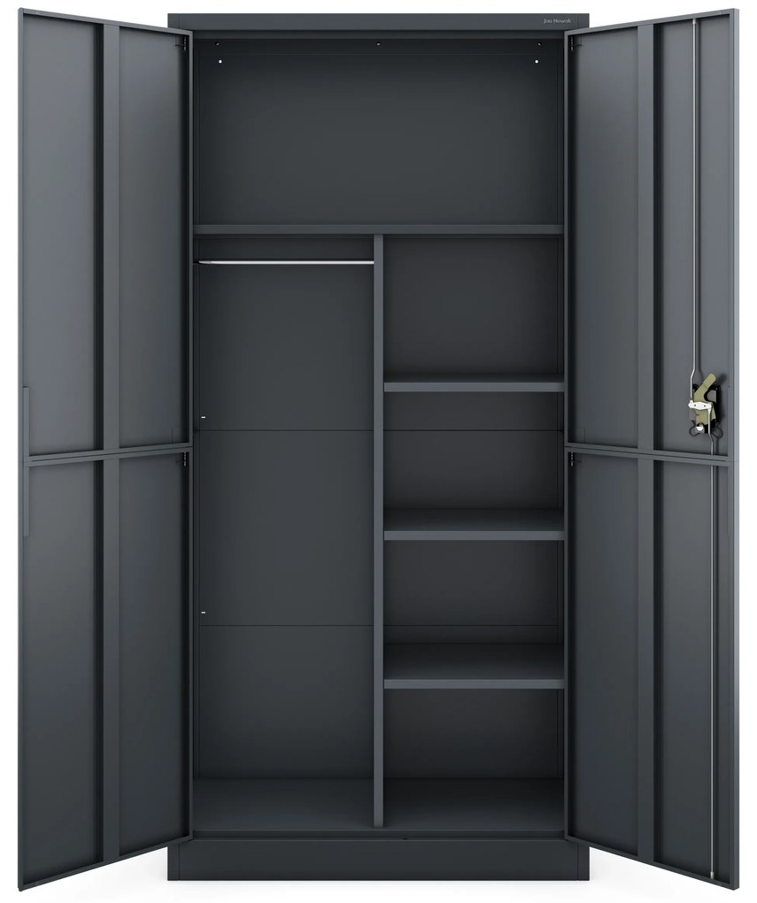 Szafa gospodarcza metalowa DAWID, 900 x 1850 x 400 mm, Smart: antracytowa