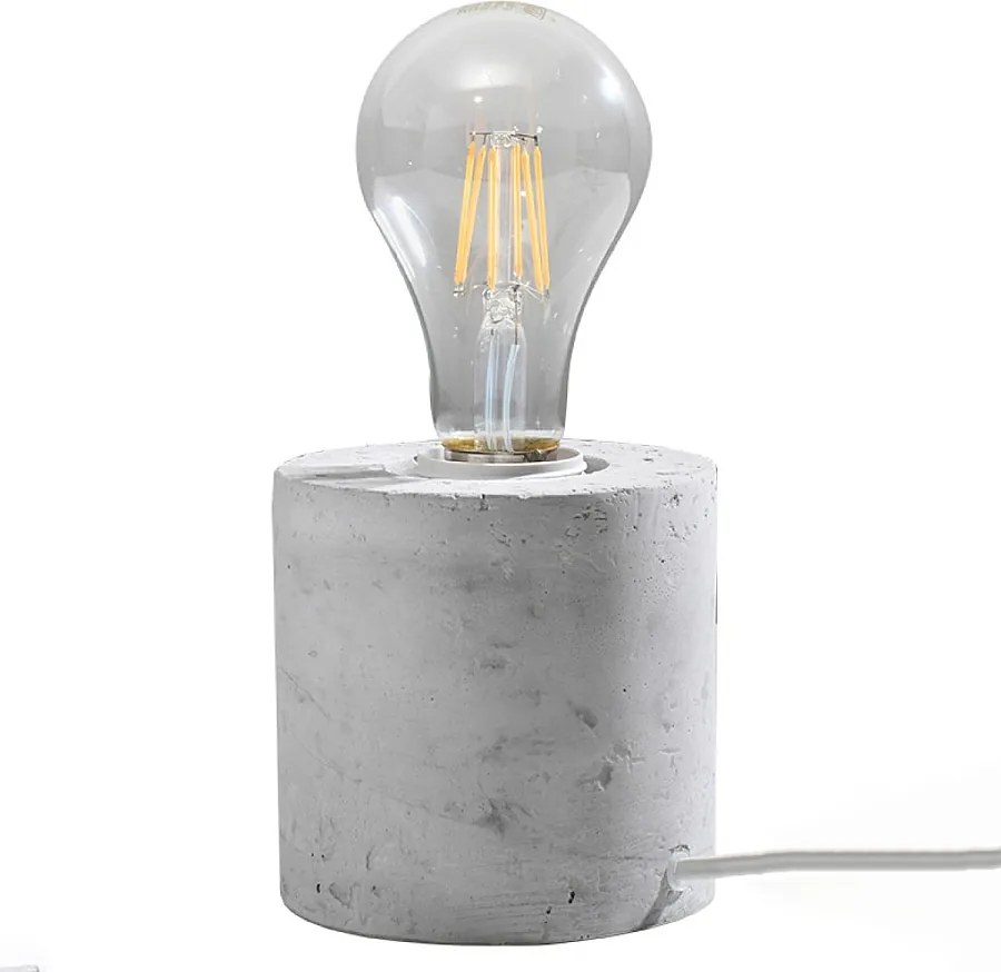 Lampy Biurkowe Industrialny Salgado, Beton - 1 Źródło - L.10 X H.10 Cm - Szary
