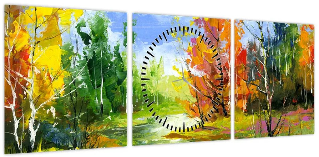 Obraz - Obraz krajobrazu (z zegarem) (90x30 cm)