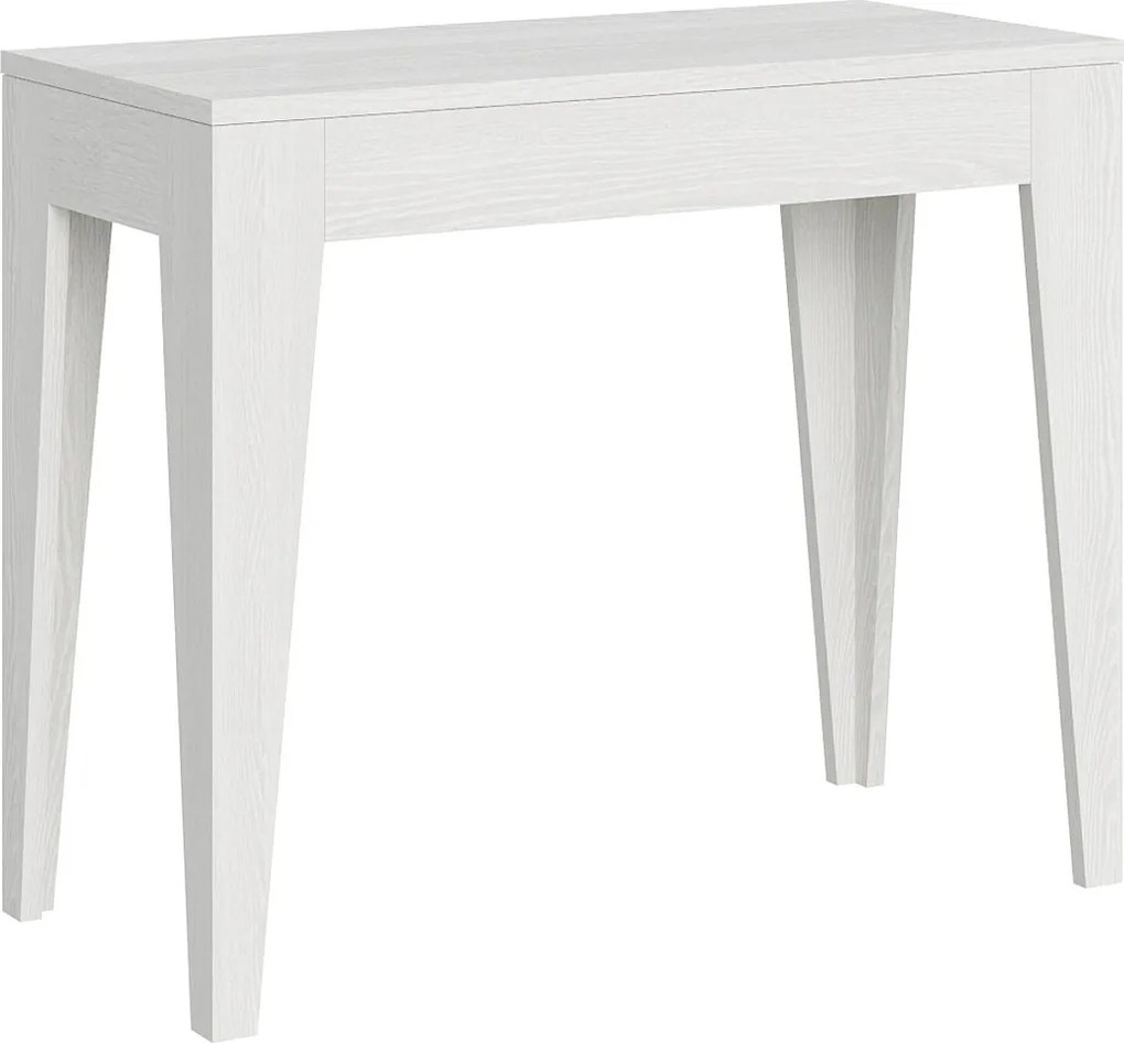 Konsola rozkładana 90x42/198 cm Isotta Small Frassino biała