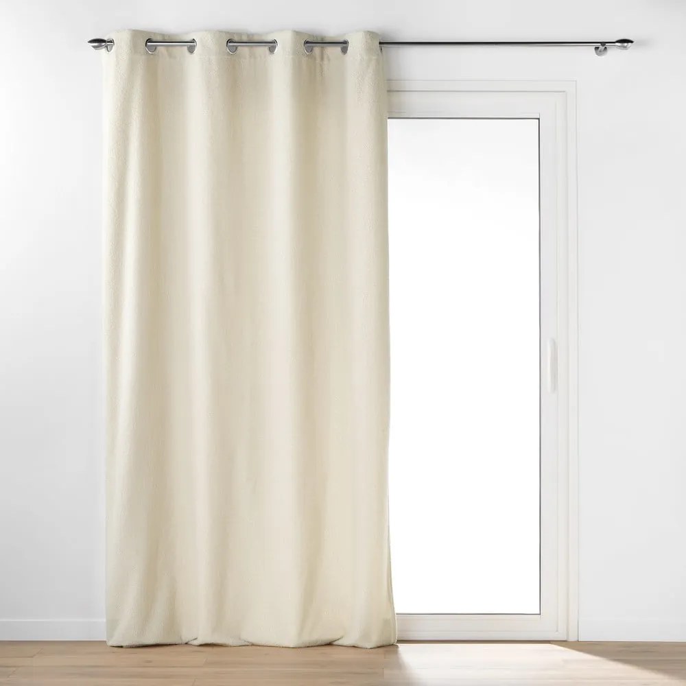 Kremowa zasłona z materiału bouclé 140x240 cm Wooly – douceur d'intérieur