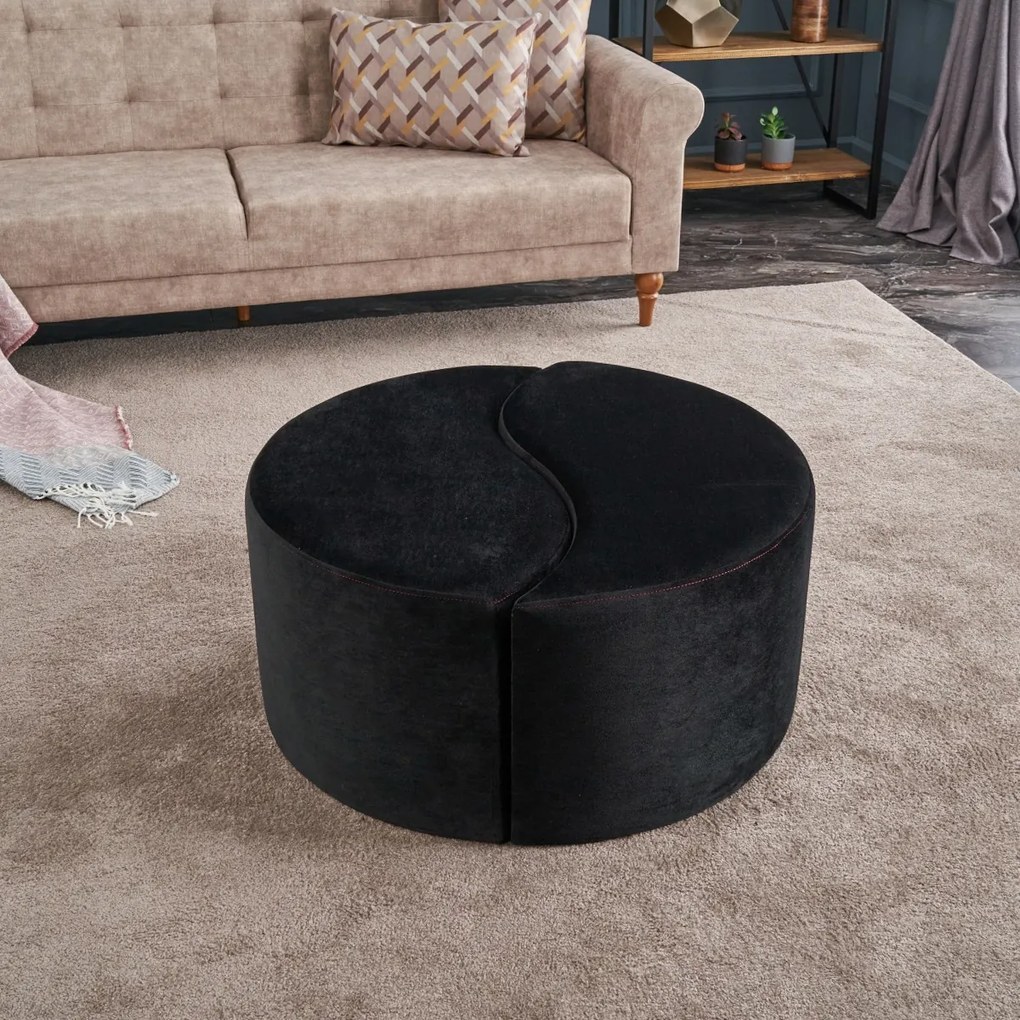 Stołek Alis Pouf Czarny