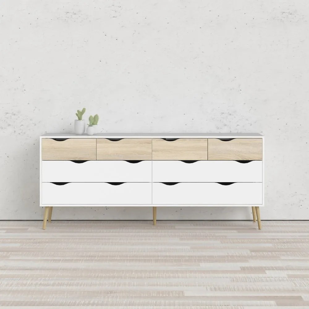Biała komoda Tvilum Oslo, 196 x 82 cm