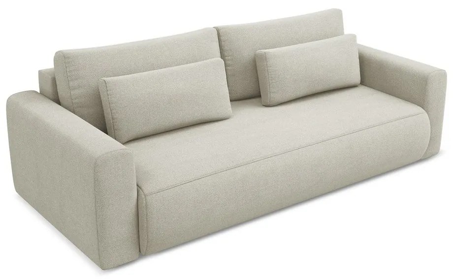 Beżowa rozkładana/ze schowkiem sofa 238 cm Kapua – Makamii