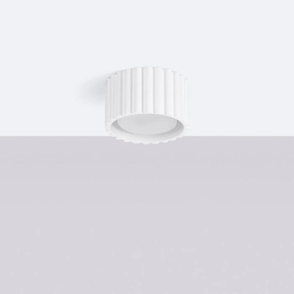 Plafon AURA 1 biały GX53 ryflowany SOLLUX  LIGHTING